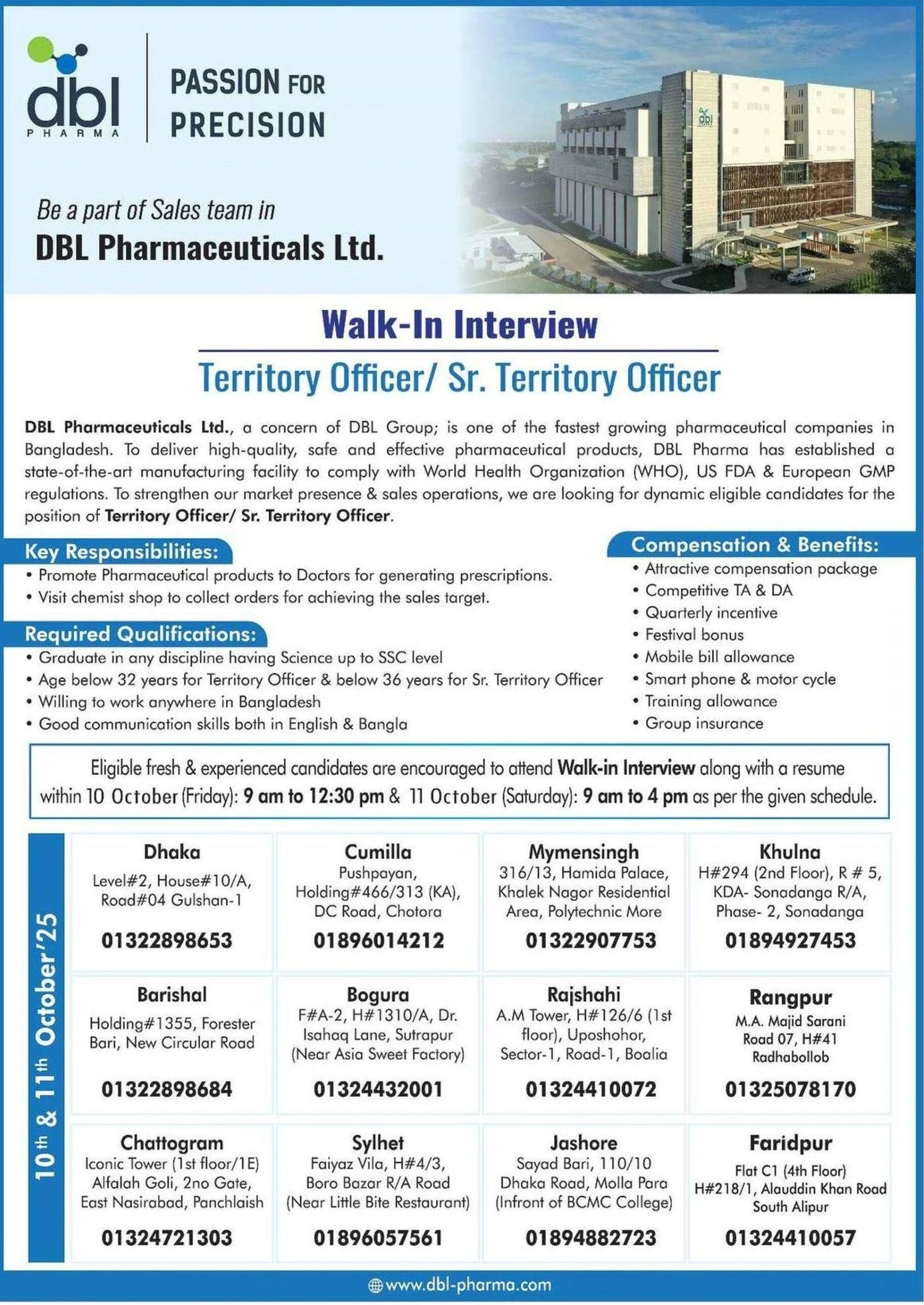 DBL Pharmaceuticals Job Circular 2025