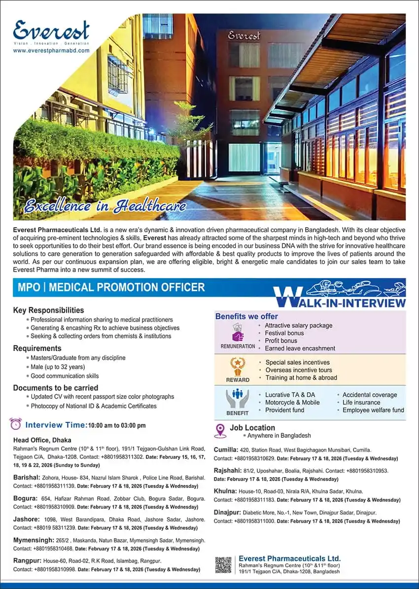 Everest Pharma Job Circular 2026